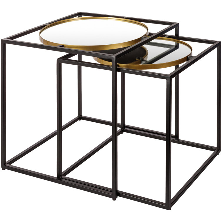 Everly Quinn Dakya Glass Frame Nesting Tables Wayfair Canada